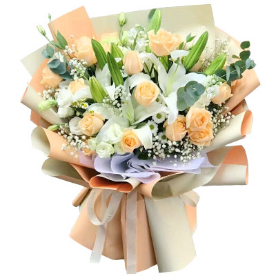 鹰潭19朵香槟玫瑰百合，你是我的真爱
